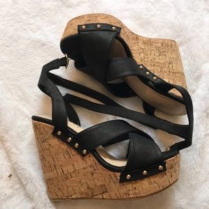Shoedazzle Cork wedges Neverworn